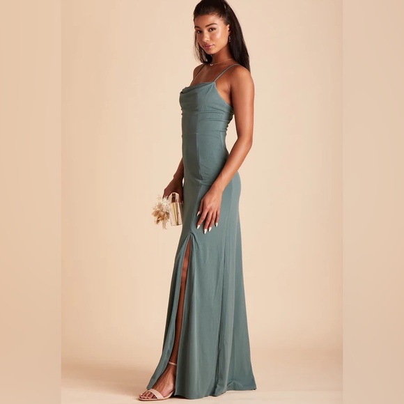 NWT Birdy Grey Dress ASH DRESS CREPE SEA GLASS Size Small Bridesmaid Best Seller - Picture 5 of 8